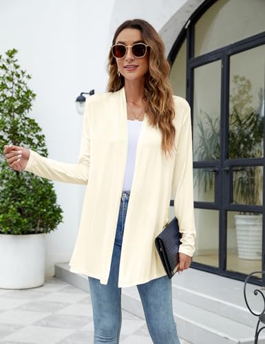 Image of Newchoice Womens Casual Lightweight Long Sleeve Cardigan Soft Drape Open Front Fall Dusters (S-3XL)