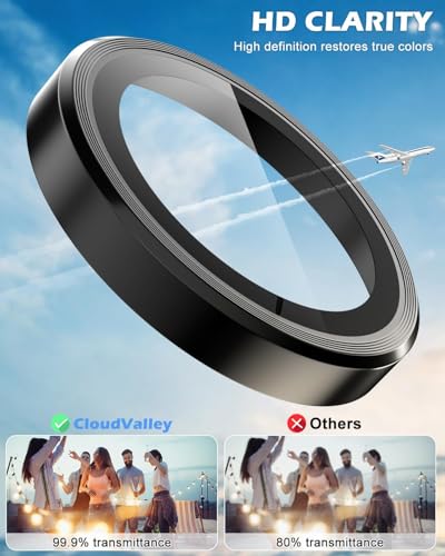 Image of FabeKee Tempered Glass Camera Lens Protector For 9H Hardness, Full Coverage Anti Scratch Camera Metal Ring (S26 Ultra 5G black)