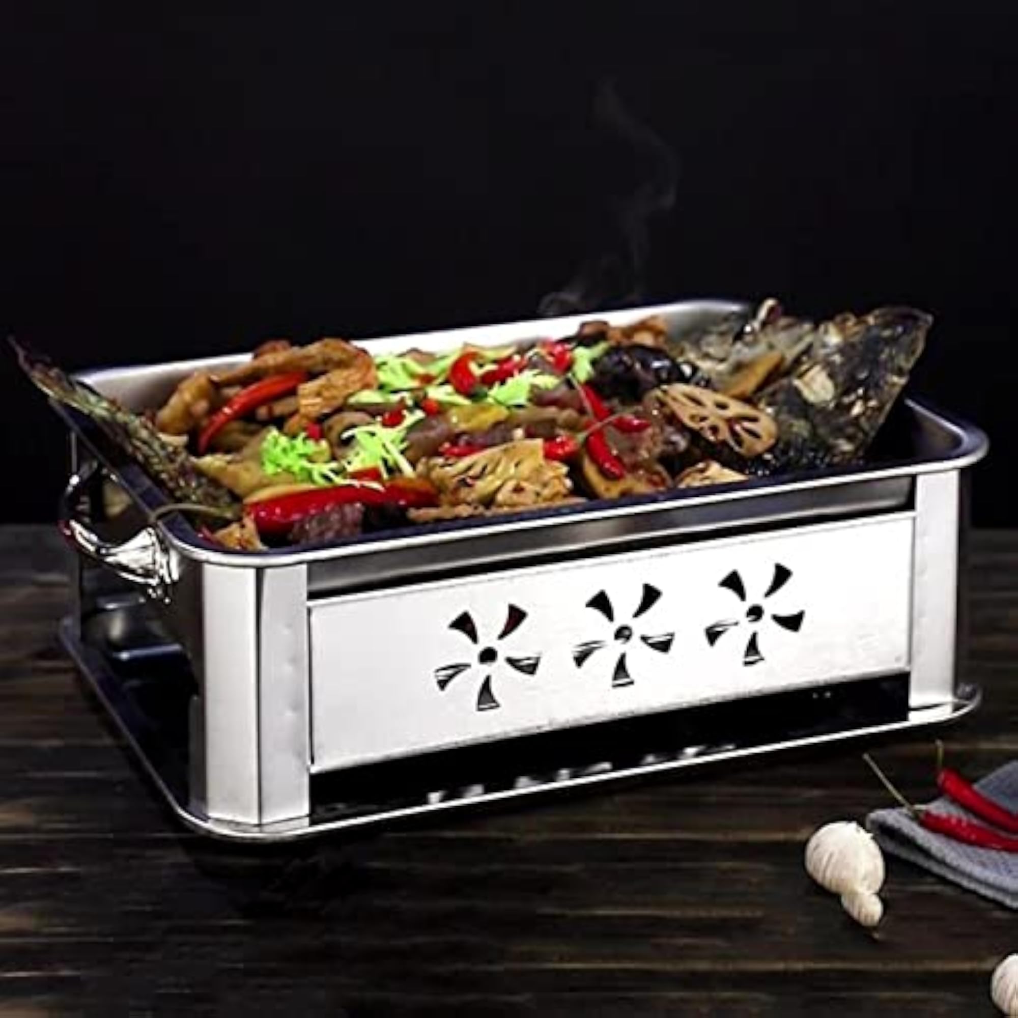 Tabletop Charcoal BBQ Grill, Breathable Design