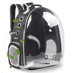 Cat Backpack Carriers, Dog Backpack, Pet Backpack for Small Cats Puppies Dogs Bunny, Airline-Approved Ventilate Transparent Bubble Backpack for Travel and Outdoor(Black)
