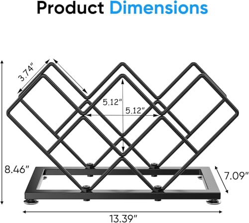 Image of 2-Tier Kitchen Counter Organizer Shelf, Metal Storage Rack for Spices, Condiments and Bottles, Black (BOTTLE HOLDER)