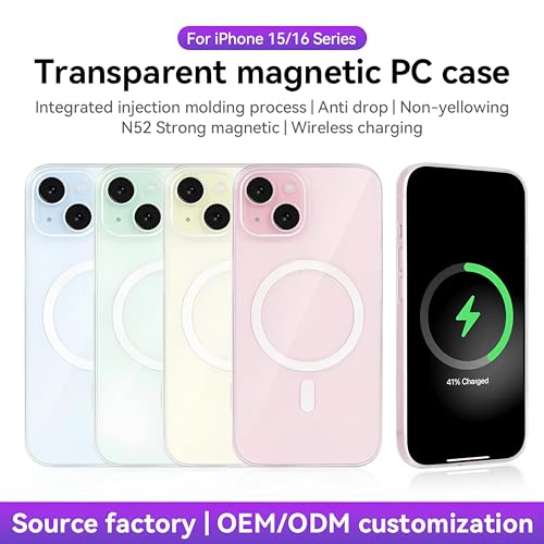 Image of Back Cover Case for iPhone Offers Mag-Safe Compatibility | Crystal-Clear Design | Camera Protection | Durable PC & TPU Construction (Transparent, iPhone 15 Plus)