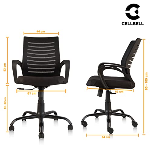 Image of CELLBELL C104 Medium-Back Fabric Mesh Office Chair [Black]
