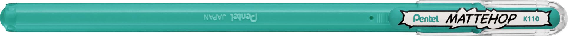 Pentel K110 MatteHop Gel Pen for Glossy & Photographic Paper, 1.0mm Tip, Turquoise Blue (Pack of 12)