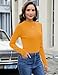 LOMON Mock Neck Tops for Women Fall Winter Lightweight Long Sleeve Dressy Casual Sweaters Ladies Baselayer Pullover Knitted Sweater Mustard Yellow