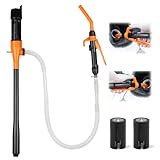 HORUSDY Electric Fuel Transfer Pump Battery Operated – 2.2 GPM Portable Siphon Pump with Flow Control, Dual Battery Option, for Gas, Diesel, Water, Oil, Fits Gas Can & Tank, Handheld Liquid
