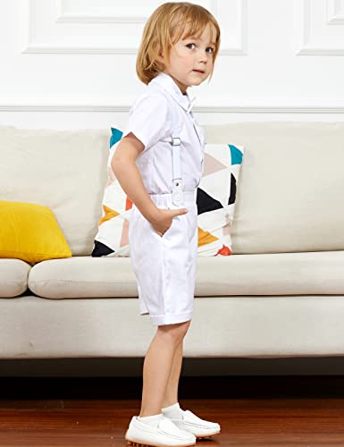 A&J DESIGN Baby Boy Gentleman Suspenders Outfit Infant Formal Wedding Dress Suits Set3