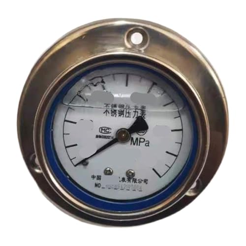Manomètre axial YTN-60BF-ZT inox 0-4MPa avec filetage 14mm résistant aux vibrations pour fluides
