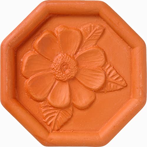 JBK Pottery Ceramic Clay Diffuser – Passive Aromatherapy Oil Diffuser for Essential Oils, Great Home Decor, Car & Office Desk, Patio Warmer, Travel Size Gift, Small Mini Terracotta (Daisy Flower)