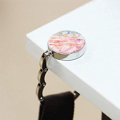 Image of Foldable Purse Hook Womens Bag Table Hanger Collection Desk Hooks for Purse (3pack Marble Hook)
