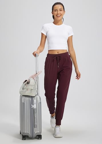 Image of Libin Women's Joggers Pants Athletic Casual Sweatpants Petite /Regular /Tall | Running, Workout, Gym, Yoga, Lounge, Travel, Golf Clothes with Pockets, 4 way stretch, Tapered, Dance Trousers