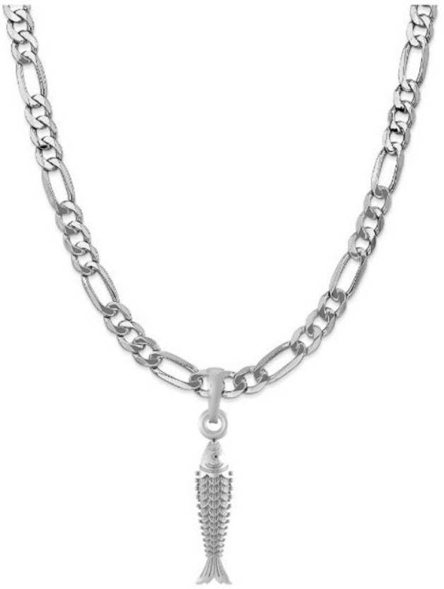 Pendentif en argent sterling 925 avec chaîne figaro de 55,9 cm pour collier tendance