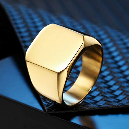 VIBOOS Anello con Sigillo Iniziale con Monogramma