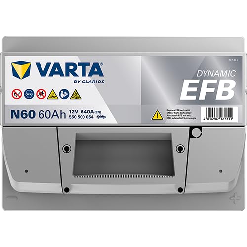 Varta Blue Dynamic EFB N60, 60 Ah 640 A, kompatible mit PKW, lithium metal