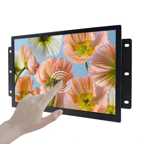 Image of VSDISPLAY 13.3'' Touchscreen Monitor 1920x1080 Industrial Display | Supports VGA DVI Video Input,Metal Shell,with Brackets