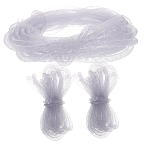 OSALADI 24 Meter Elastic Mesh Tubing Craft Mesh for Jewelry Clothing Accessories 8mm Diameter Cc27 Grey