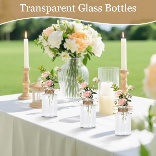 Jarrones de cristal decorativos para centros de mesa de bodas y mesas de café en el hogar 4