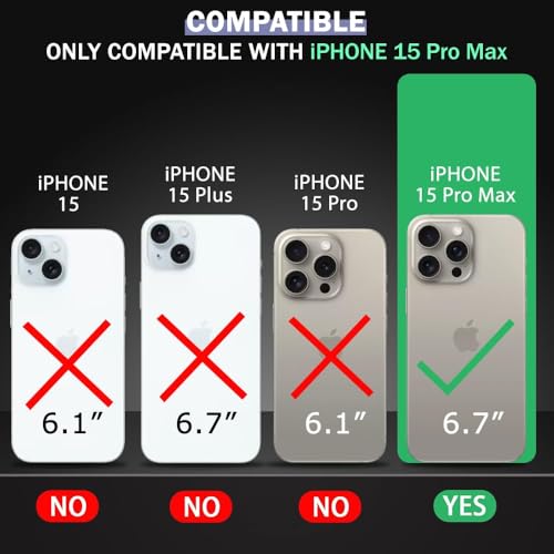 Image of Back Cover Case Compatible for Apple iPhone 15 Pro Max with Slide Camera Cover & Rotated Ring Kickstand | Military Grade Mobile Phone Cover Case for Apple iPhone 15 Pro Max (Black)