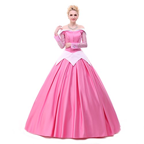 Angelaicos Womens Deluxe Princess Costumes Satin Lolita Dress Cloak Petticoat (L, Pink) #TOP2