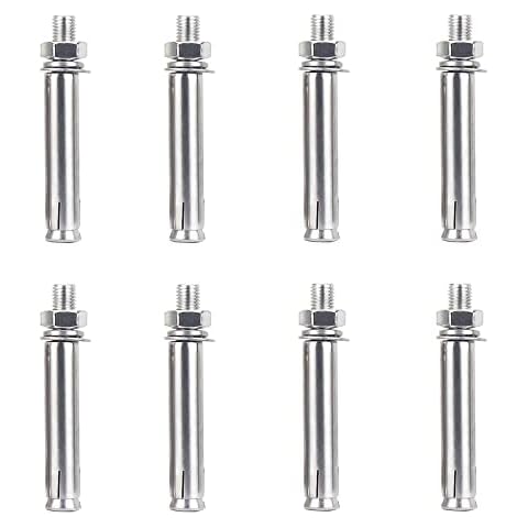 8 Pieces Expansion Screw Bolts M8 x 80 mm 304 Stainless Steel Expansion Sleeve Anchor Bolt Heavy Duty Fixing Anchors Cover