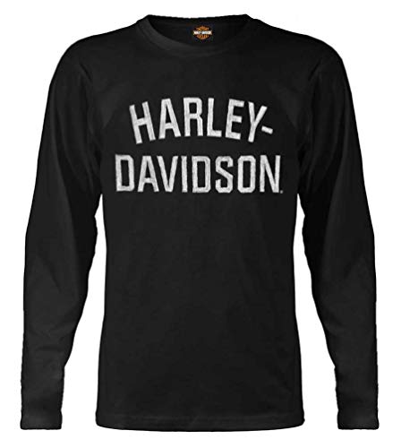 Colore: nero HARLEY-DAVIDSON Men\'s Shirt, Heritage HD Script Long Sleeve Black 30296633 (2XL)
