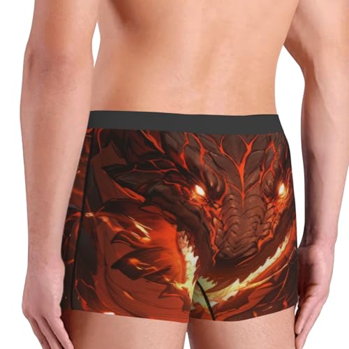 Magma Fire Black Dragon Print Underwear For Men Comfy Cozy Holiday Boxer Briefs4