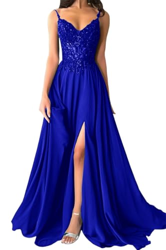 Robe d'invité de mariage en mousseline de soie à fente et col en V