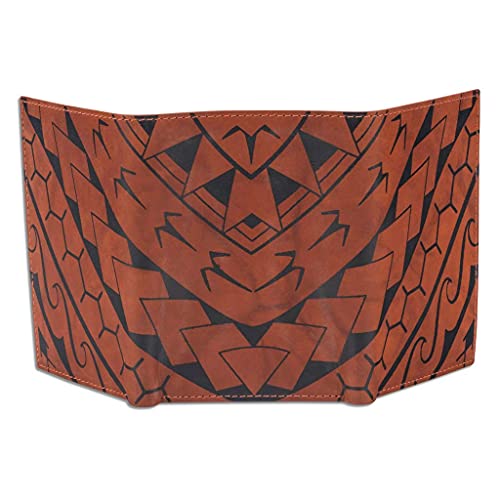 Polynesian Tattoo Trifold Wallet, Genuine Leather, "Manu" Tattoo art by Eugene Ta’ase (Antique Bourbon) from NAKOA4