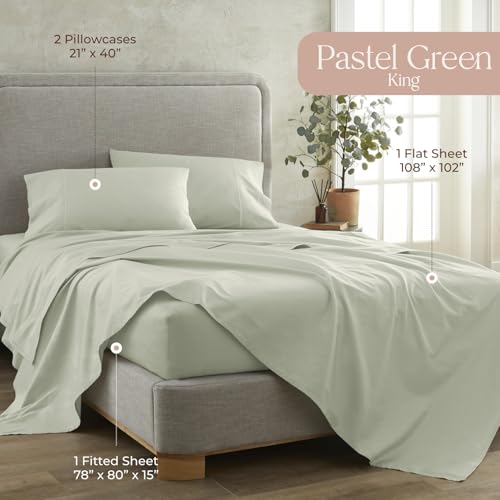 Image of Whisper Organics 100% Organic Cotton Bed Sheets with Deep Pocket 4 Pc. Set