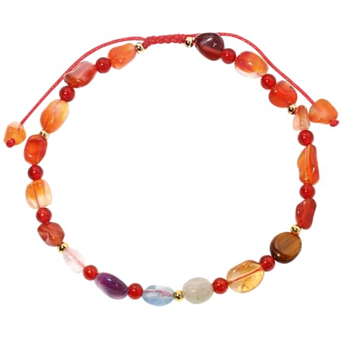 Image of 7 Chakra Crystals and Stones Anklet Irregular Tumbled Gems Beaded Ankle Bracelets for Women Spiritual Energy Meditation Yoga Healing Jewelry Mom's Gifts