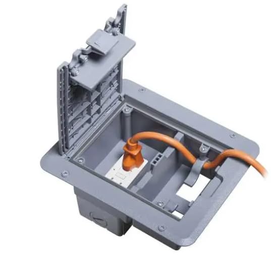 Outdoor Weatherproof Deck Outlet Box Kit, 15A GFI Power (Grey)