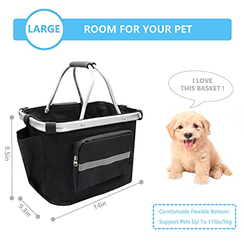 MATTISAM Bike Basket Front Handlebar, Quick Release Bicycle Basket Multi-Purpose Detachable Folding Small Pet Carrier… - Image 4