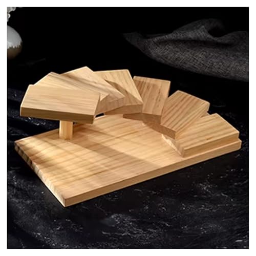 Assiette de service à sushis, 7 étages en bois rotatif pour restaurant ou maison, plateau à sashimi style escalier