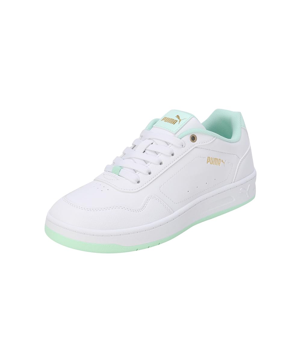 PUMA Damen Court Classy Turnschuhe, Puma White Fresh Mint Puma Gold, 40 EU