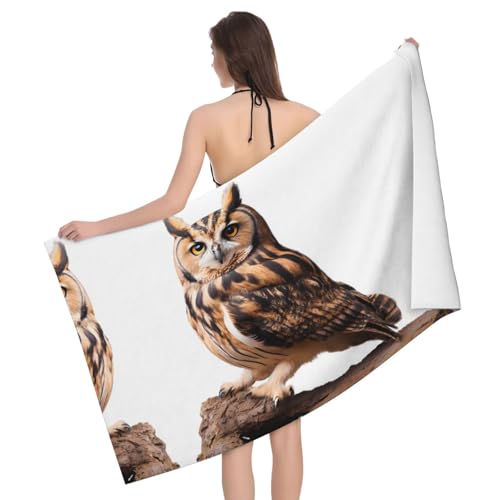 sttnnper Owl on a Branch Print Microfiber Bath Towels – Soft, Absorbent, and Vers