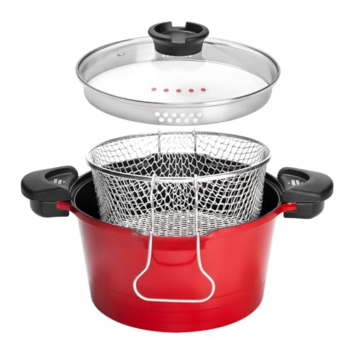 ROSSETTO Faitout Marmite Cuiseur à pâtes Revêtement antiadhésif Friteuse avec Panier Tous Feux...