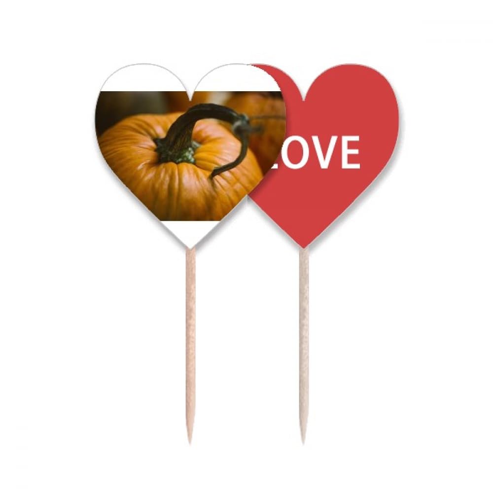 Photo citrouille fraîche et message d'amour pic cupcake pour fête de famille