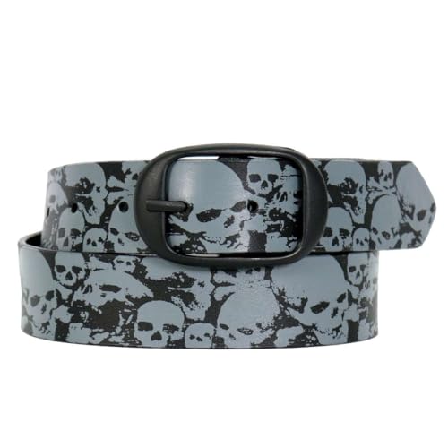 Hot Leathers Ancient Skulls Black and Gray Leather Belt BLA11304