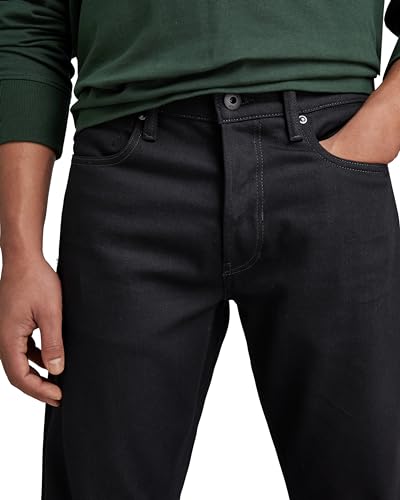 G-STAR Raw - Mens Mosa Straight Jeans, Color Pitch Black, Size: 33W x 34L3