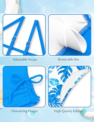 Image of Girls Tankini Swimsuits Two Piece Bathing Suit Drawstring Swimwear Set for Girls 7-18 Years