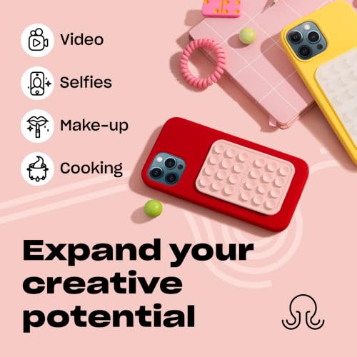 Image of OCTOBUDDY Classic - Silicone Suction Phone Case Adhesive Mount, Chalk Pink