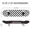 WhiteFang Skateboards for Beginners, Complete Skateboard 31 x 7.88, 7 Layer Canadian Maple Double Kick Concave Standard and Tricks Skateboards for Kids and Beginners #1