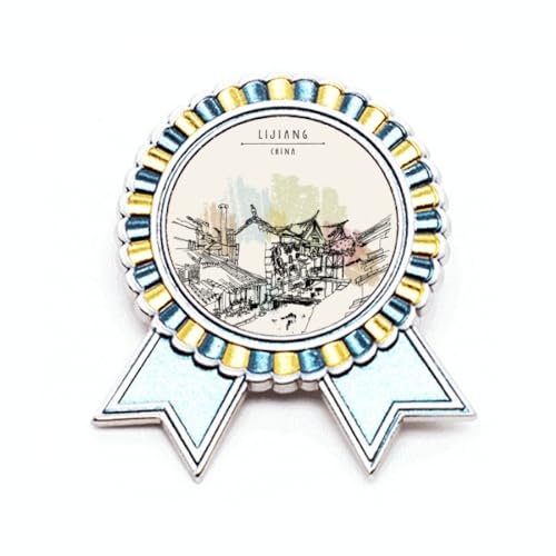 Broche en porcelaine Li Jiang en métal, bijou artisanal d'exception M