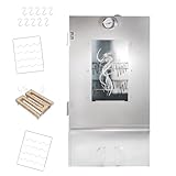 LEMODO Edelstahl Räucherofen 80x39,5x27,5 cm, Räucherschrank und Räucherschnecke, Kalträucherofen mit großer Räucherkammer, Tischräucherofen (Smoker Edelstahl 80cm+Räucherschnecke)