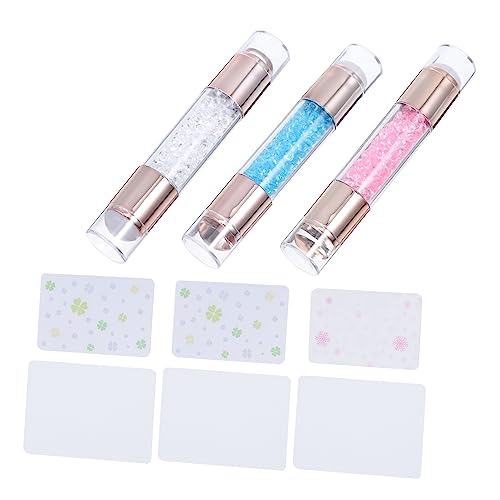 SHERCHPRY 3 Juegos Kit de Estampado de Uñas para Manicura Francesa Estampador Doble Herramientas de Decoración de Uñas para Salón y Diy