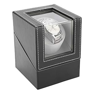 Automatische Enkele Watchwinder met Duurzaam Horlogeleer Automatische Opwinder met Stille Motor Draait met de Klok Mee…