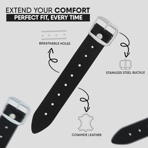 EZE Kilts Extension Straps Genuine Leather Kilts Belt Extender with Buckle - Customizable fit (Set of 3)2