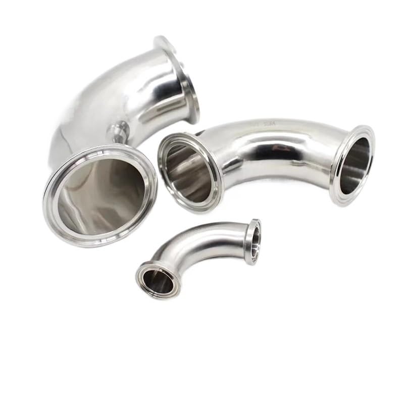 1 szt. 1,9 cm 1,9 cm 1,3 cm 1in 11/4" (19-102 mm) rura zewnętrzna ze stali nierdzewnej 304 trójzacisk 90 stopni kolanko rurowe (90 stopni, 57 mm x tuleja 77,5) złączka do rur