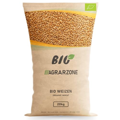 Agrarzone Blé bio 20 kg – Nourriture pour oiseaux sauvages et volailles – Grains de blé riches en protéines pour poules, canards et rongeurs – Blé...