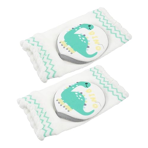 Generic 1 Pair protection crawl knee warmers knee pads elbow pads cotton elasticity Leggings products Cartoon breathable children's socks crawling knee pads, 12X9CM, Green